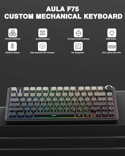 AULA F75 custom mechanical keyboard features and design