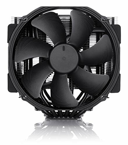 Black CPU cooler with large fan and heat sink