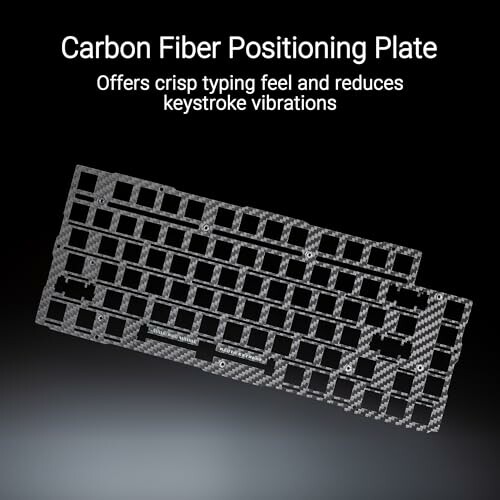 Carbon fiber positioning plate for keyboard reducing keystroke vibrations