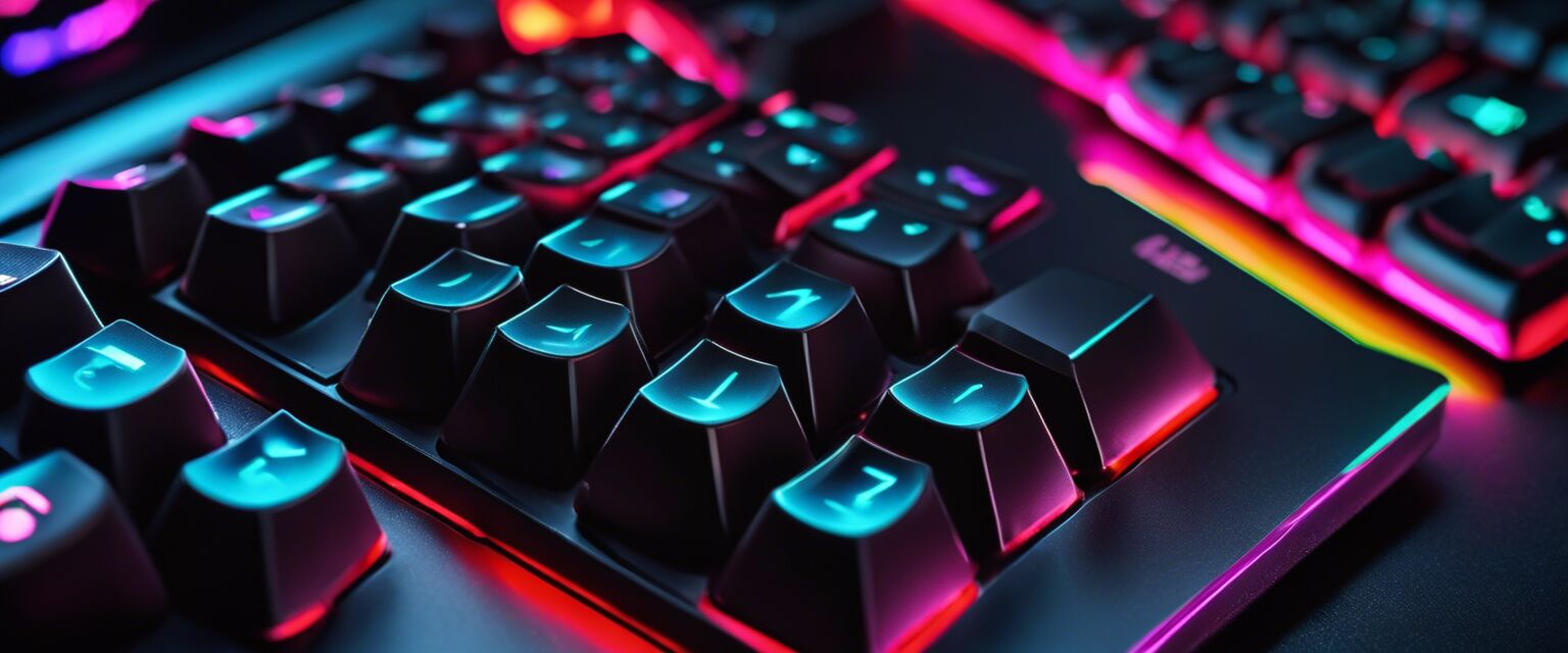 Close-up of a gaming keyboard