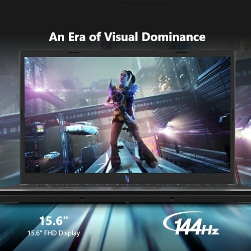 Gaming laptop with a 15.6-inch FHD display and 144Hz refresh rate.