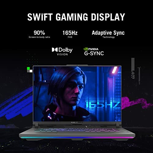 Swift gaming display with 165Hz FHD, Dolby Vision, and NVIDIA G-SYNC