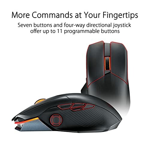 Gaming mouse with seven buttons and joystick