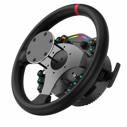 Racing gaming steering wheel with buttons and paddles