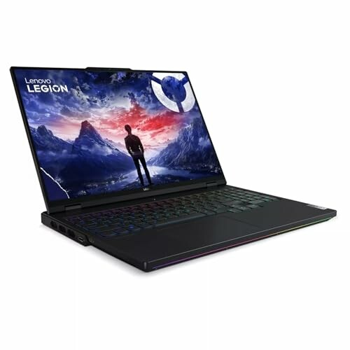 Lenovo Legion gaming laptop with mountain background