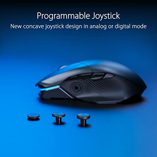 Gaming mouse with programmable joystick and interchangeable buttons