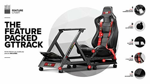 GTTrack racing simulator seat with feature highlights