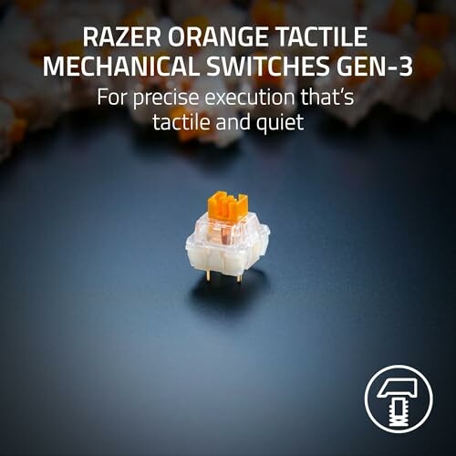 Razer Orange Tactile Mechanical Switch Gen-3, tactile and quiet.