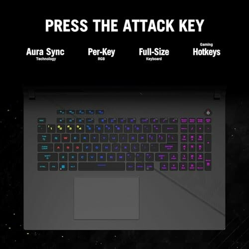 RGB backlit gaming keyboard with customizable keys.