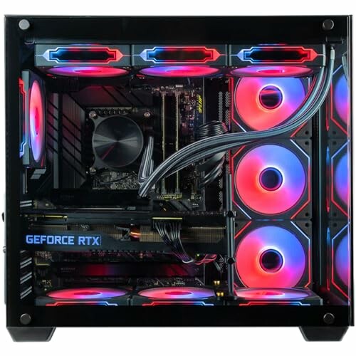 Gaming PC with RGB lighting and GeForce RTX graphics card