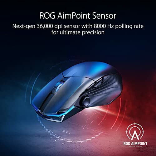 ROG AimPoint Sensor gaming mouse with 36,000 dpi and 8000 Hz polling rate